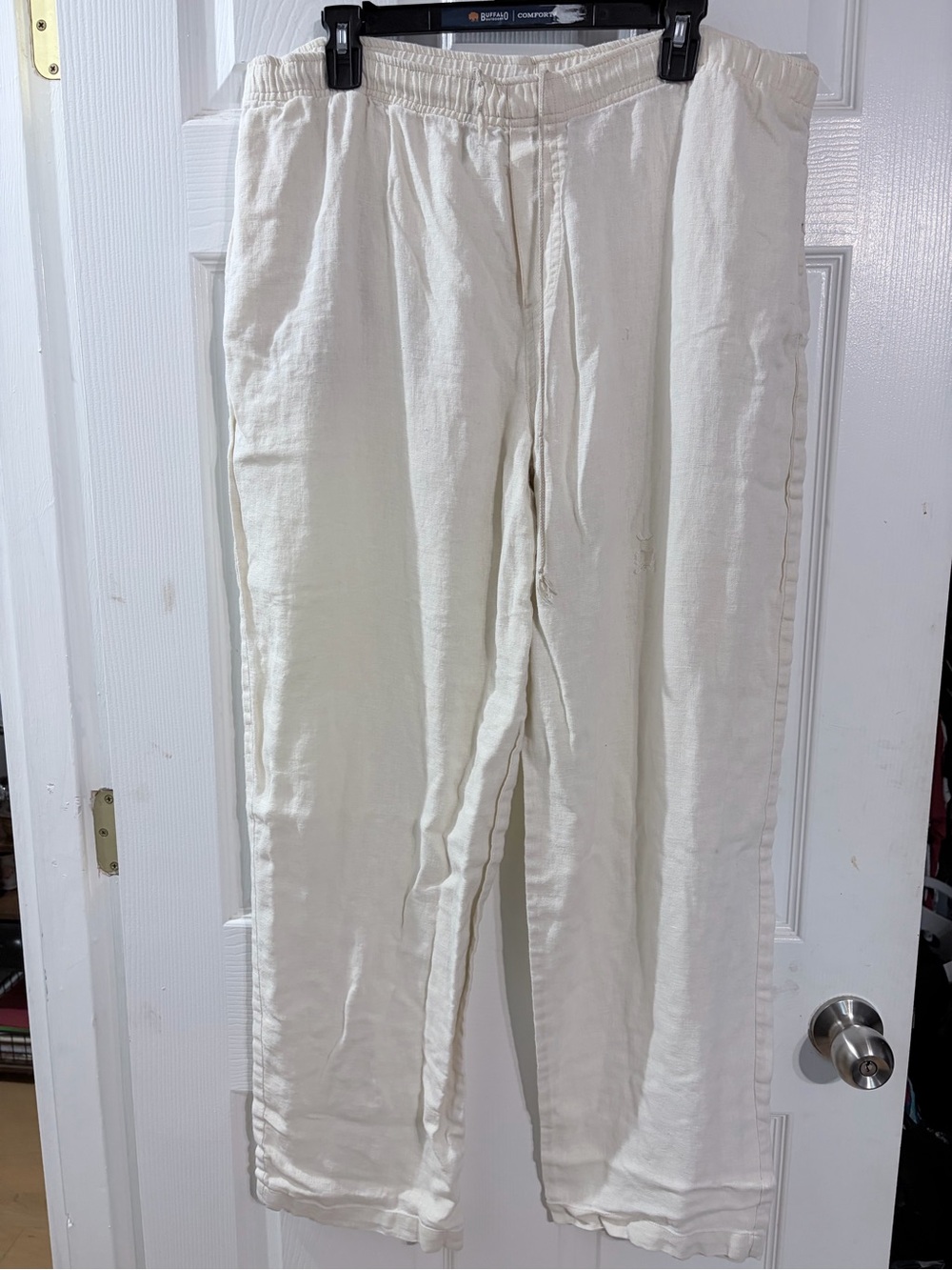 Natural Hemp 100% Hemp Cream Pants XL Drawstring Relaxed Boho Coastal